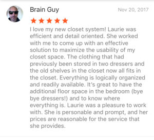 5 star review from client